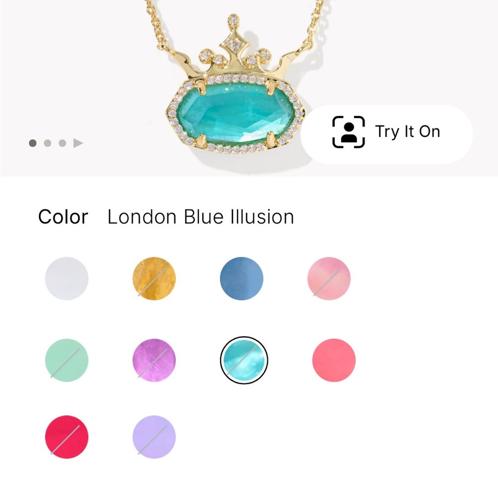 Kendra Scott Gold and Turquoise Disney Princess Crown Necklace - Picture 8 of 16